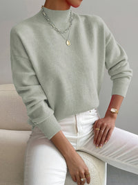 Nancy | Oversized Mock Neck Knit Sweater