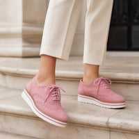 Nancy | Suede Wingtip Lace-Up Flatform Dress Shoes