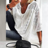 Nicole | Crochet Detail Cotton Blouse