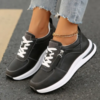 Pamela | Platform Sneakers with Zipper and Lace-Up Detail