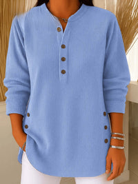 Patricia | Henley Ribbed Tunic Top