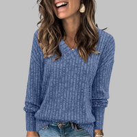 Patricia | V-Neck Ribbed Knit Sweater