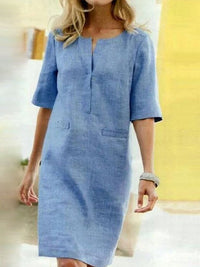 Rebecca | Business Casual V-Neck Half Sleeve Shift Dress