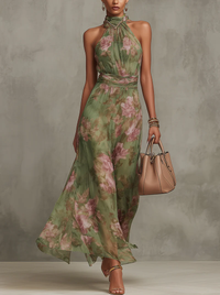 Renee | Floral Halter Maxi Dress
