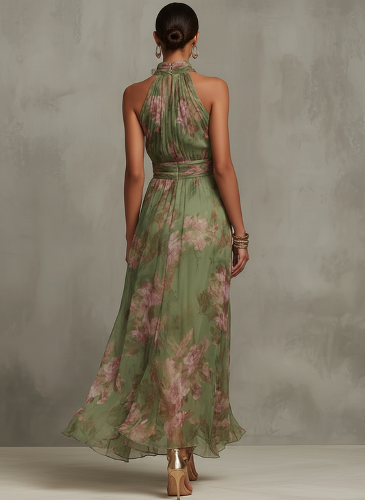 Renee | Floral Halter Maxi Dress
