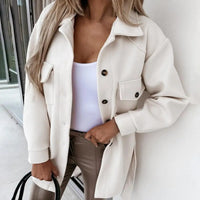Renee | Oversized Button-Front Shacket With Flap Pockets