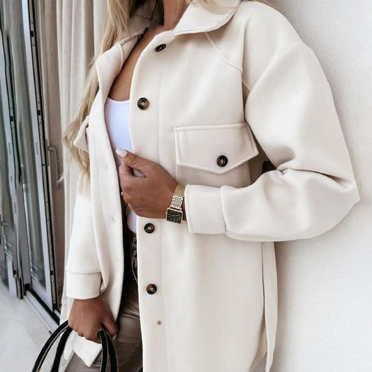 Renee | Oversized Button-Front Shacket With Flap Pockets