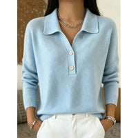 Rhonda | Collared Button-Up Knit Polo Sweater