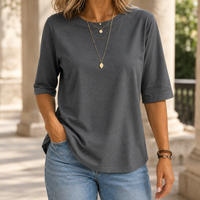 Rhonda | Relaxed Crew Neck Half Sleeve T Shirt