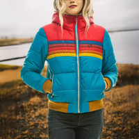 Rita | Colorblock Striped Puffer Jacket with High Collar
