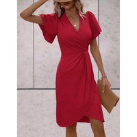 Rita | Wrap Midi Dress with V-Neck and Flutter Sleeves