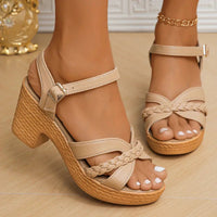 Robin | Braided Strap Block Heel Platform Sandals