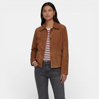 Rose | Suede Collared Button-Front Jacket