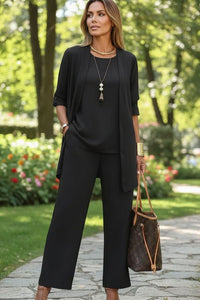 Ruth | Business Casual Three Piece Wide Leg Pant Set