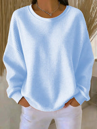 Ruth | Plain Surface Oversized Waffle Knit Sweater, Plus Size Friendly