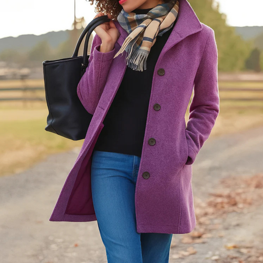 Sandra | Classic Winter Coat with Notched Lapel Collar