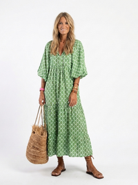 Sandy | Bohemian Patterned Tiered Maxi Dress