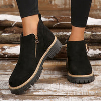 Sandy | Platform Suede Chelsea Boots with Side Zip