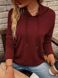 Sarah | Cable Knit Hooded Sweater With Drawstring