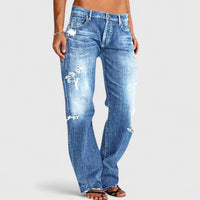 Sarah | Distressed Wide Leg Denim Pants with Pockets