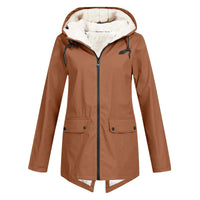Sarah | Hooded Rain Jacket with Sherpa Lining