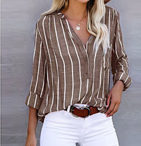 Sarah | Relaxed Striped Button-Down Blouse