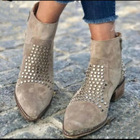 Sarah | Studded Chunky Heel Ankle Boots