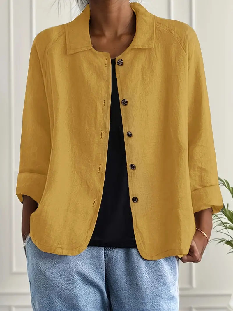 Sheila | Oversized Collared Button-Up Shirt