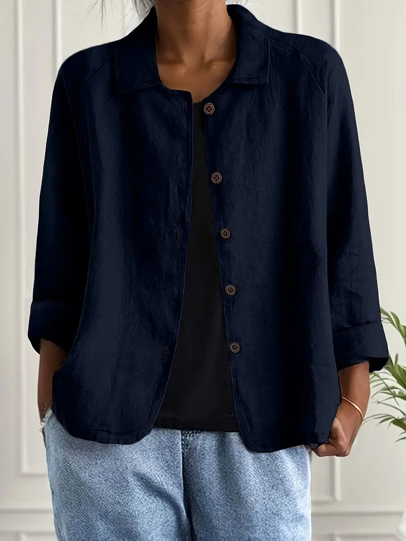 Sheila | Oversized Collared Button-Up Shirt