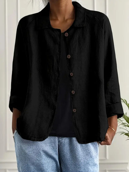 Sheila | Oversized Collared Button-Up Shirt
