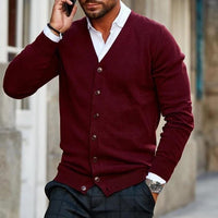 Stephen | V-Neck Button-Up Knit Cardigan