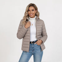 Susan | Quilted Puffer Jacket with Stand Collar and Zip Closure