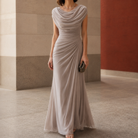 Teresa | Cowl Neck Draped Maxi Dress