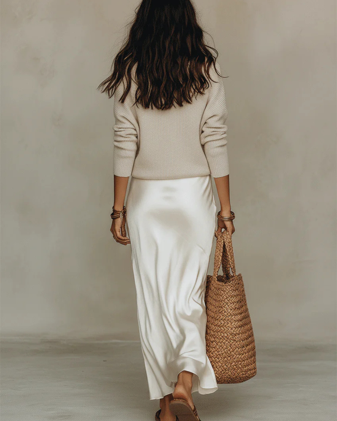 Teresa | Satin Midi Dress with Layered Sweater