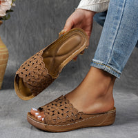 Teresa | Wedge Sandals with Crochet Cutout Design
