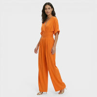 Tina | Elegant Wide Leg V-Neck Jumpsuit