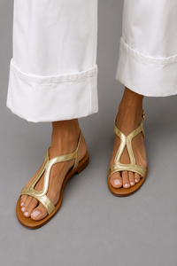 Tina | Strappy Cutout Flat Sandals