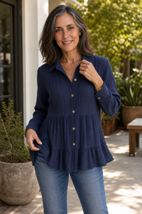 Tracy | Refined Tiered Pleated Blouse