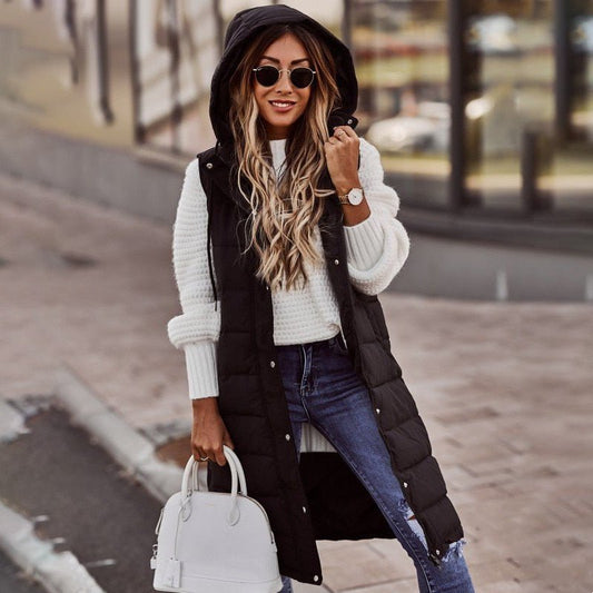Vanessa | Quilted Long Puffer Vest