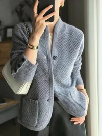 Vanessa | Textured Knit Button Front Jacket