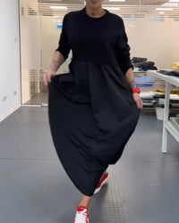 Vicki | Relaxed A-Line Long Sleeve Maxi Dress with Pockets
