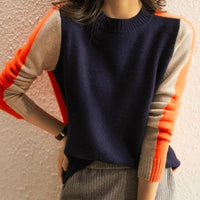 Women's Color-Block Crewneck Knit Sweater