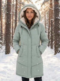 Women's Elegant Quilted Hooded Parka