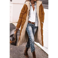 Women's Longline Puffer Jacket with Sherpa Lining