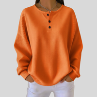 Women's Martha | Relaxed Waffle-Knit Henley Sweater
