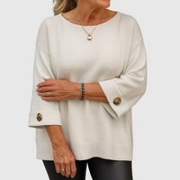 Women's Oversized Button Cuff Knit Sweater