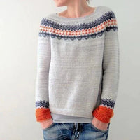 Women's Oversized Fair Isle Crew Neck Sweater