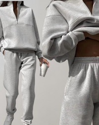 Women's Quarter-Zip Fleece Lounge Set