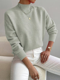 Women's Relaxed Mock Neck Knit Sweater