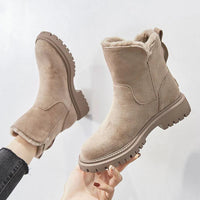 Women's Suede Faux Fur Lined Winter Boots